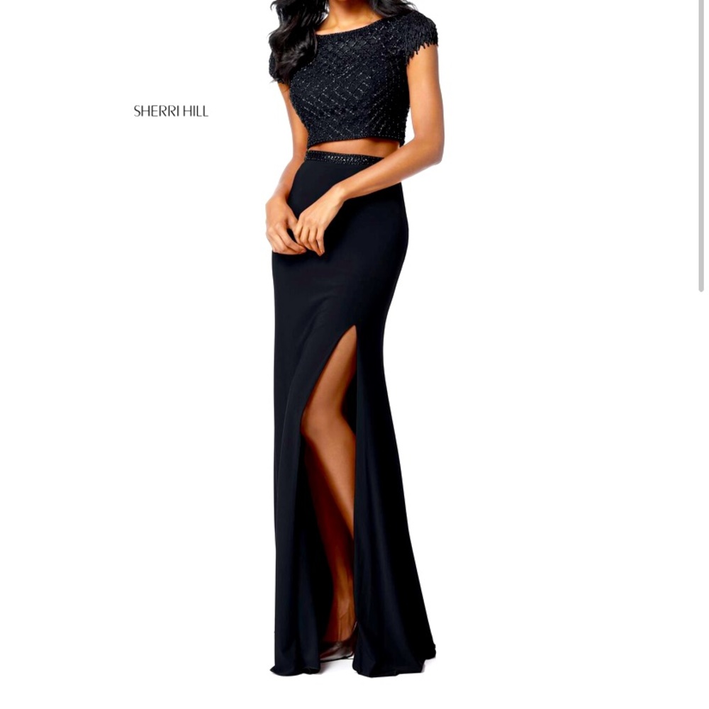 Beautiful Navy color Sherri Hill two pieces prom dress. Never worn or altered!